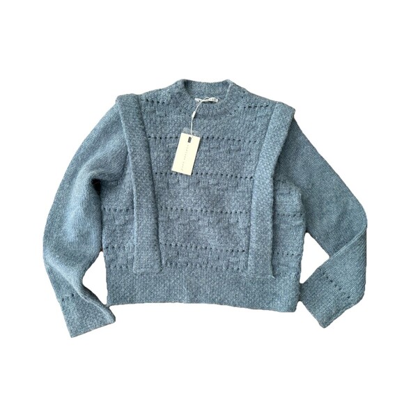 Endless rose Size L NWT BLUE CHUNKY WOOL KNIT DETAILED SWEATER $100 - Picture 2 of 13